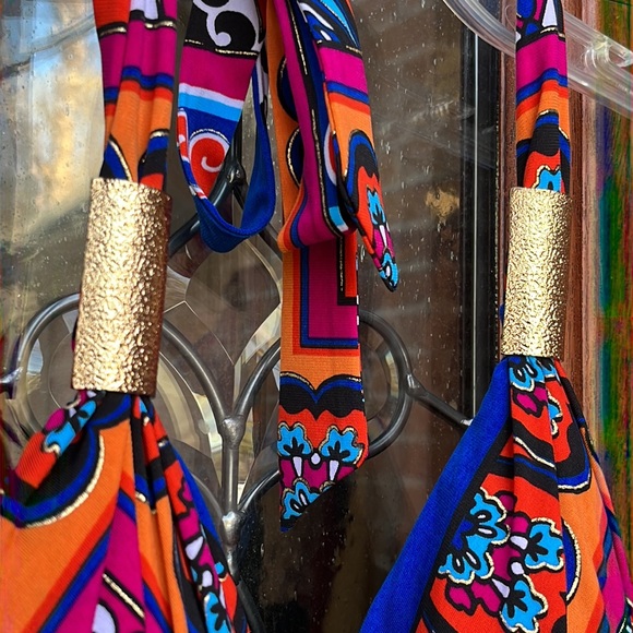 Cache Scarf Print Halter Dress Sz 6 - Picture 5 of 17